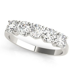 Reya Lab-Created Silver Prong 5 Stone Ring Diamond Rings