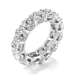 Khalani Lab-Created Silver Prong Eternity Diamond Rings