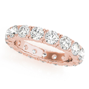 Elyza Natural Rose Gold 4 Prong Eternity Diamond Ring