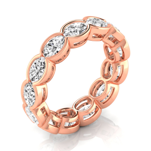 Ainara Lab-Created Rose Gold BEZEL Eternity Diamond Ring