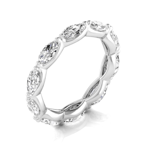 Alitzel Lab-Created Silver 2 Prong Eternity Diamond Rings