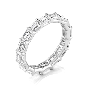 Stormi Lab-Created Silver 4 Prong Eternity Diamond Rings