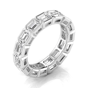 Cynthia Lab-Created Silver BEZEL Eternity Diamond Rings