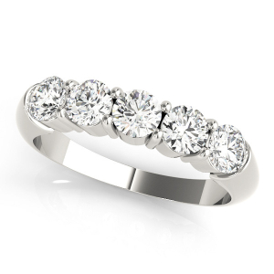 Ayleen Lab-Created Silver 4 Prong 5 Stone Ring Diamond Rings