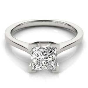 Dorothy Natural White Gold 4 Prong Solitaire Diamond Ring