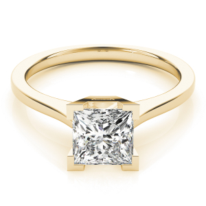 Dorothy Natural Yellow Gold 4 Prong Solitaire Diamond Ring