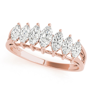 Ispina Lab-Created Diamond Rose Gold Prong-Set 7 Stone