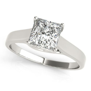 Dixie Natural White Gold 4 Prong Solitaire Diamond Ring