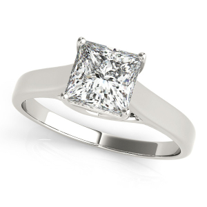 Dixie Natural Silver 4 Prong Diamond Solitaire Rings