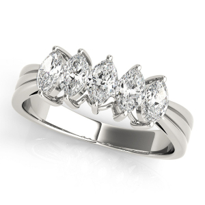 Lab-Created Prong-Set 5 Stone Diamond Ring