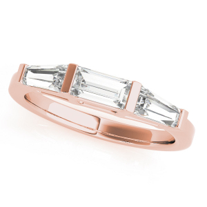 Lariah Lab-Created Rose Gold Bar-Set Trilogy Ring Diamond Rings