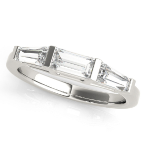 Lariah Lab-Created White Gold Bar-Set Trilogy Diamond Ring