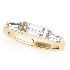 Lariah Lab-Created Yellow Gold Bar-Set Trilogy Ring Diamond Rings