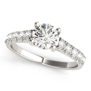 Natural Diamond Silver Engagement Rings