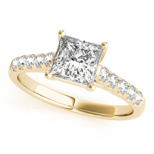 Kaior Natural Diamond Yellow Gold Side Stone Engagement Ring