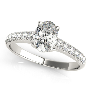 Natural Silver Halo Diamond Engagement Rings