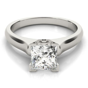 Dianna Natural Platinum 4 Prong Solitaire Diamond Ring