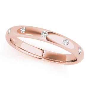 Lab-Created Rose Gold Bezel-Set 7 Stone Diamond Ring