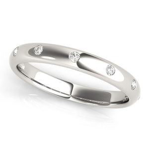 Lab-Created Silver Bezel-Set 7 Stone Diamond Rings