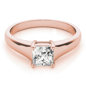 Draya Natural Rose Gold 4 Prong Solitaire Diamond Ring