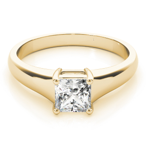 Draya Natural Yellow Gold 4 Prong Solitaire Diamond Ring