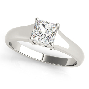 Draya Natural Silver 4 Prong Diamond Solitaire Rings