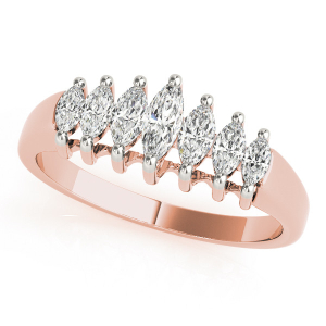 Waverlay Lab-Created Rose Gold Prong-Set 7 Stone Diamond Ring