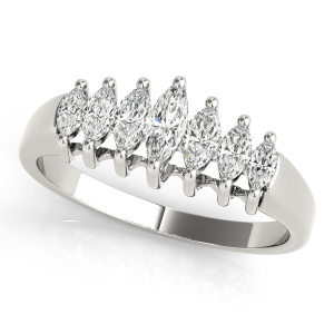 Waverlay Lab-Created Diamond Silver Prong-Set 7 Stone