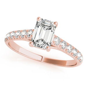 Liara Natural Diamond Rose Gold Side Stone Engagement Ring