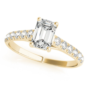 Liara Natural Diamond Yellow Gold Side Stone Engagement Ring