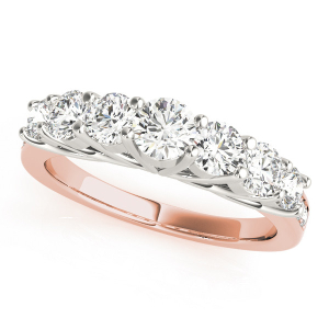 Erika Lab-Created Rose Gold Prong 7 Stone Diamond Rings