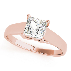 Darya Natural Rose Gold 4 Prong Solitaire Diamond Ring