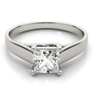 Darya Natural Silver 4 Prong Solitaire Diamond Ring