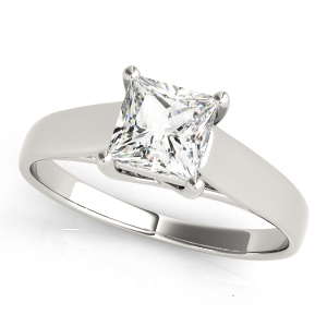 Darya Natural Silver 4 Prong Diamond Solitaire Rings