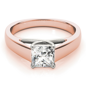 Danitza Natural Rose Gold 4 Prong Diamond Solitaire Ring