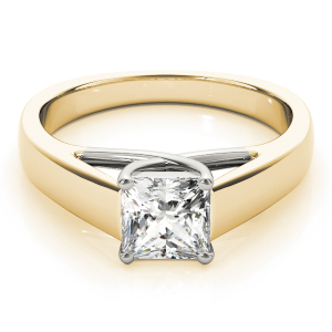 Danitza Natural Yellow Gold 4 Prong Diamond Solitaire Ring