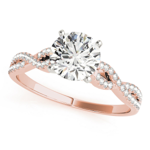 Nikki Lab-Created Rose Gold 4 Prong Side Stone Diamond Rings