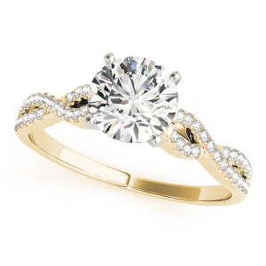 Nikki Lab-Created Yellow Gold 4 Prong Side Stone Diamond Rings