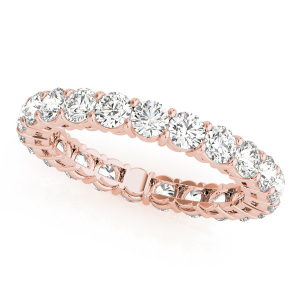 Emmanuella Natural Rose Gold 4 Prong Eternity Diamond Rings