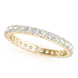 Elyza Natural Yellow Gold Prong Eternity Diamond Rings