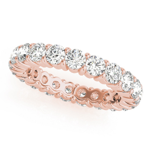 Elida Natural Rose Gold 4 Prong Eternity Diamond Ring