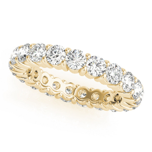 Elida Natural Yellow Gold 4 Prong Eternity Diamond Ring