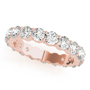 Ellee Natural Rose Gold 4 Prong Eternity Diamond Rings