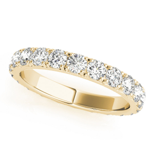 Ellory Natural Yellow Gold 4 Prong Eternity Diamond Rings