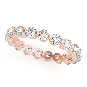 Ellorie Natural Rose Gold Prong Eternity Diamond Rings