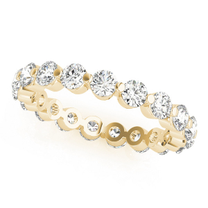 Ellorie Natural Yellow Gold Prong Eternity Diamond Rings