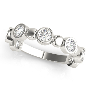 Lab-Created Bezel-Set 7 Stone Diamond Ring