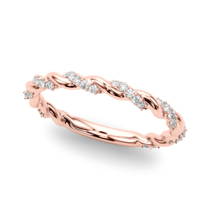 Caca Natural Diamond Rose Gold Plain Wedding Rings for Women