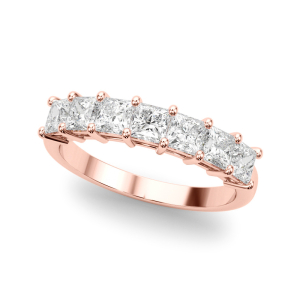 Viola Lab-Created Rose Gold Prong 7 Stone Diamond Rings