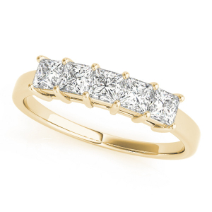 Viola Lab-Created Yellow Gold Prong 7 Stone Diamond Rings